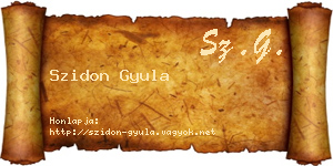 Szidon Gyula névjegykártya